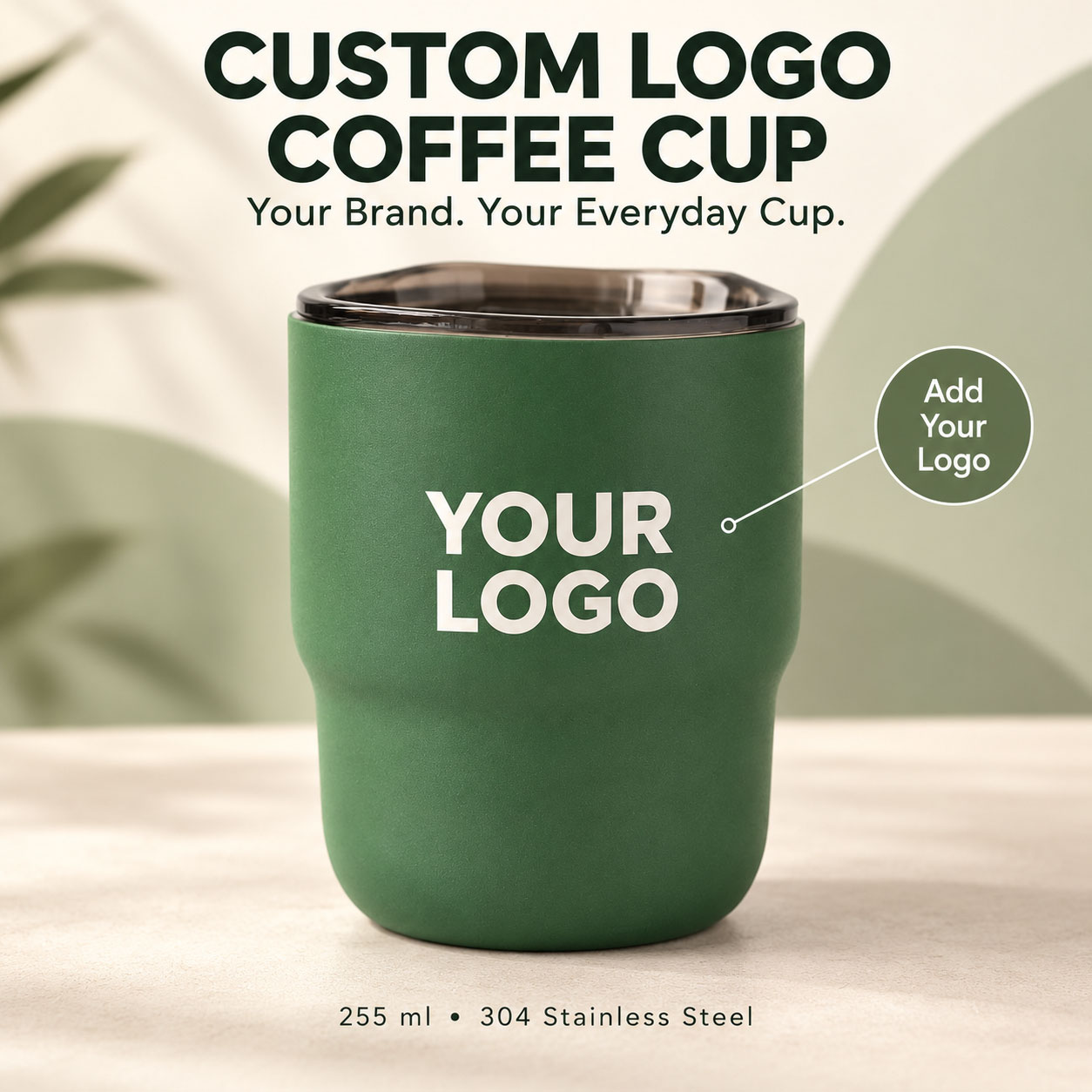 Coffee Equipment For Camping - 名前やロゴをカスタマイズできる蓋付きのコーヒーカップ。ミニタンブラー。キャンプや旅行、オフィスでの使用に最適。結婚祝いにも。304ステンレス製、255ml。