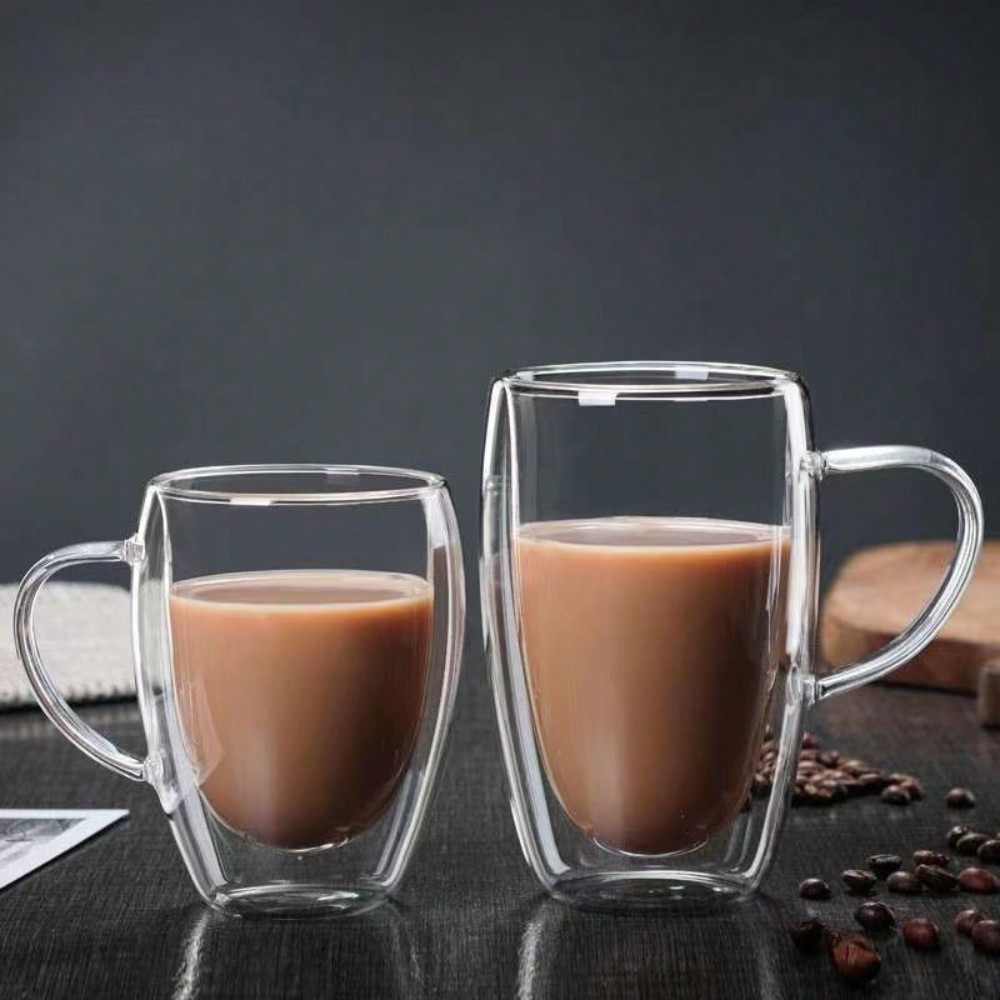 1PC 二重壁ガラスカップハンドル透明エスプレッソコーヒーカ - Espresso Shot Glass のレビューと価格