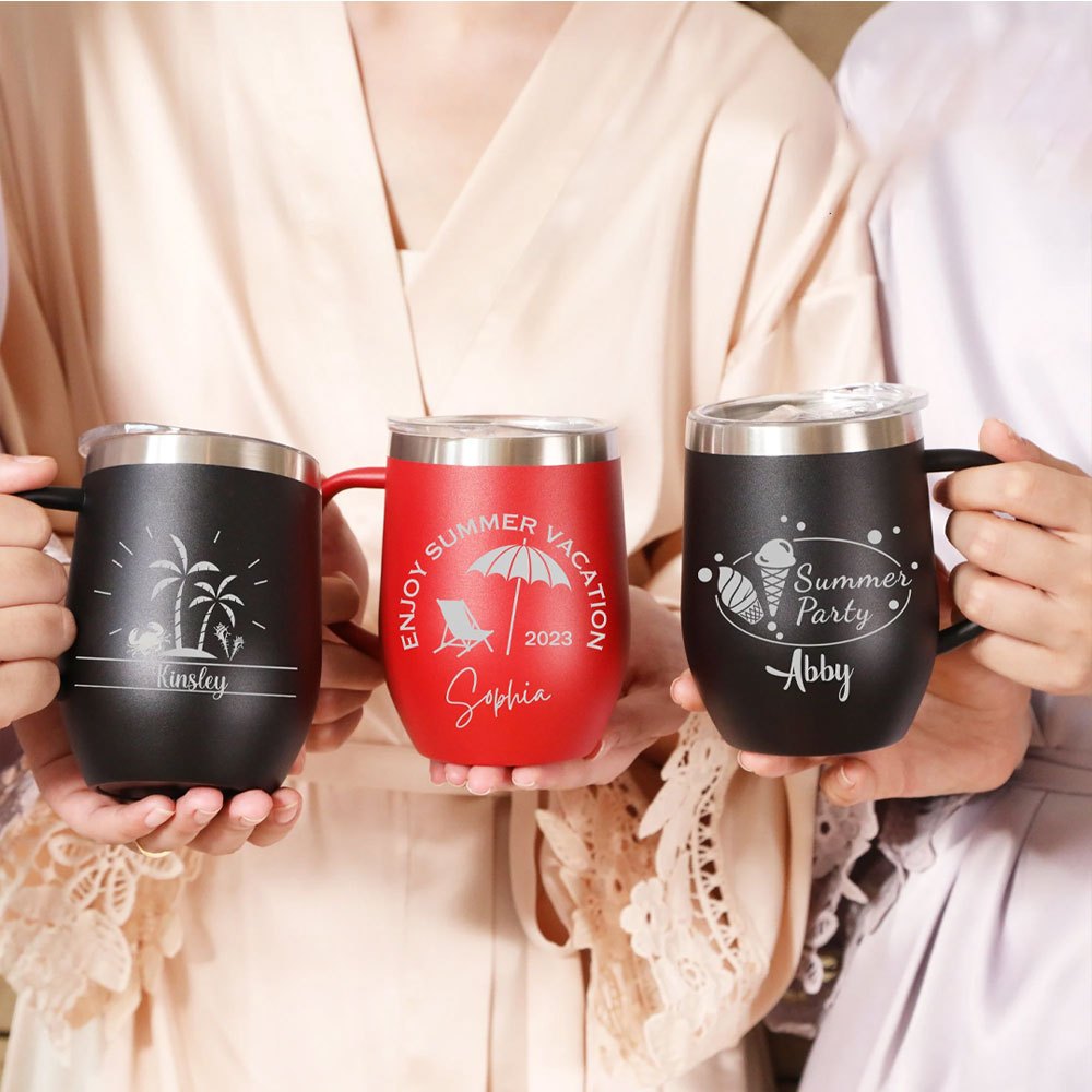 パーソナライズされた卵型ステンレス製コーヒーマグ 12oz  - Coffee Equipment For Camping のレビューと価格