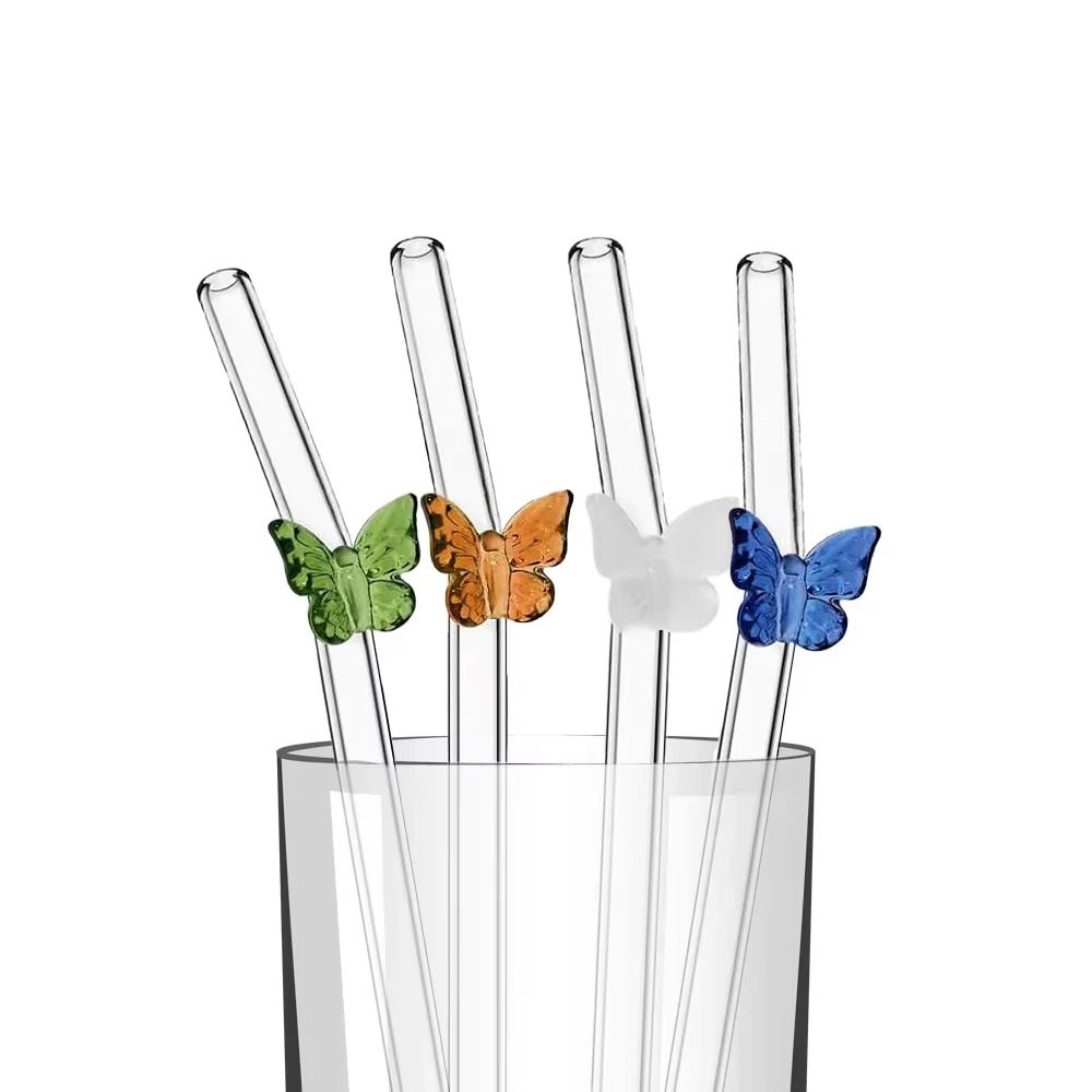 4本 再利用可能なボウガラスストロー かわいいボウガラススト - Espresso Shot Glass のレビューと価格