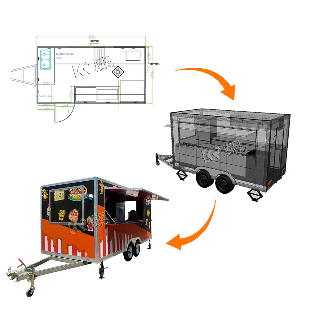 特注サイズのグリル設備、移動式キッチン、移動販売車、ファスト - Coffee Van Equipment のレビューと価格